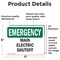 Signmission Main Electric Shutoff Emergency Sign, Vinyl Decal, 7in W x 5in L, 2PK OS-2PACK-EM-D-57-L-10399 - alternate 3
